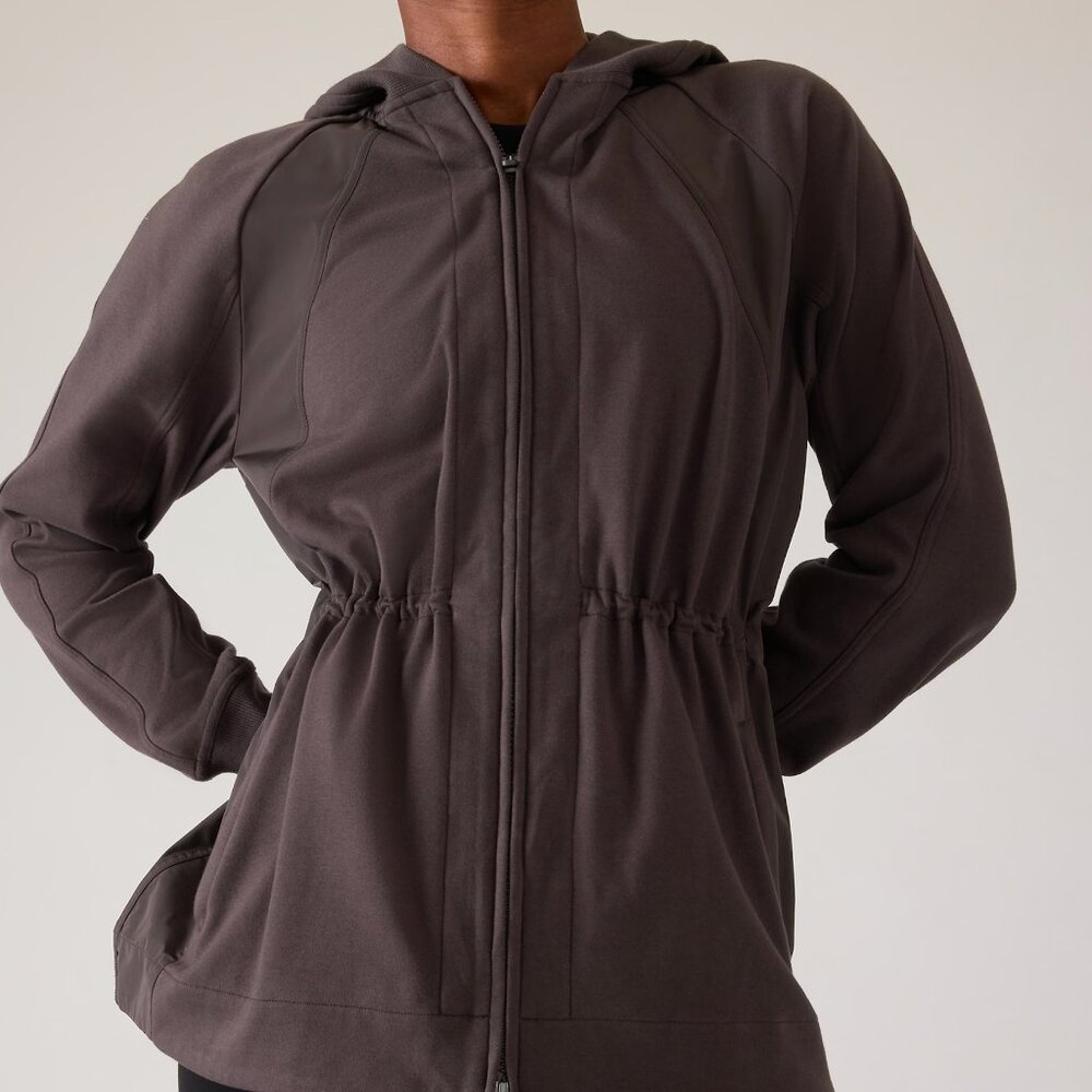 Athleta LP large petite brown Athleta windbreaker rain jacket coat Drippity